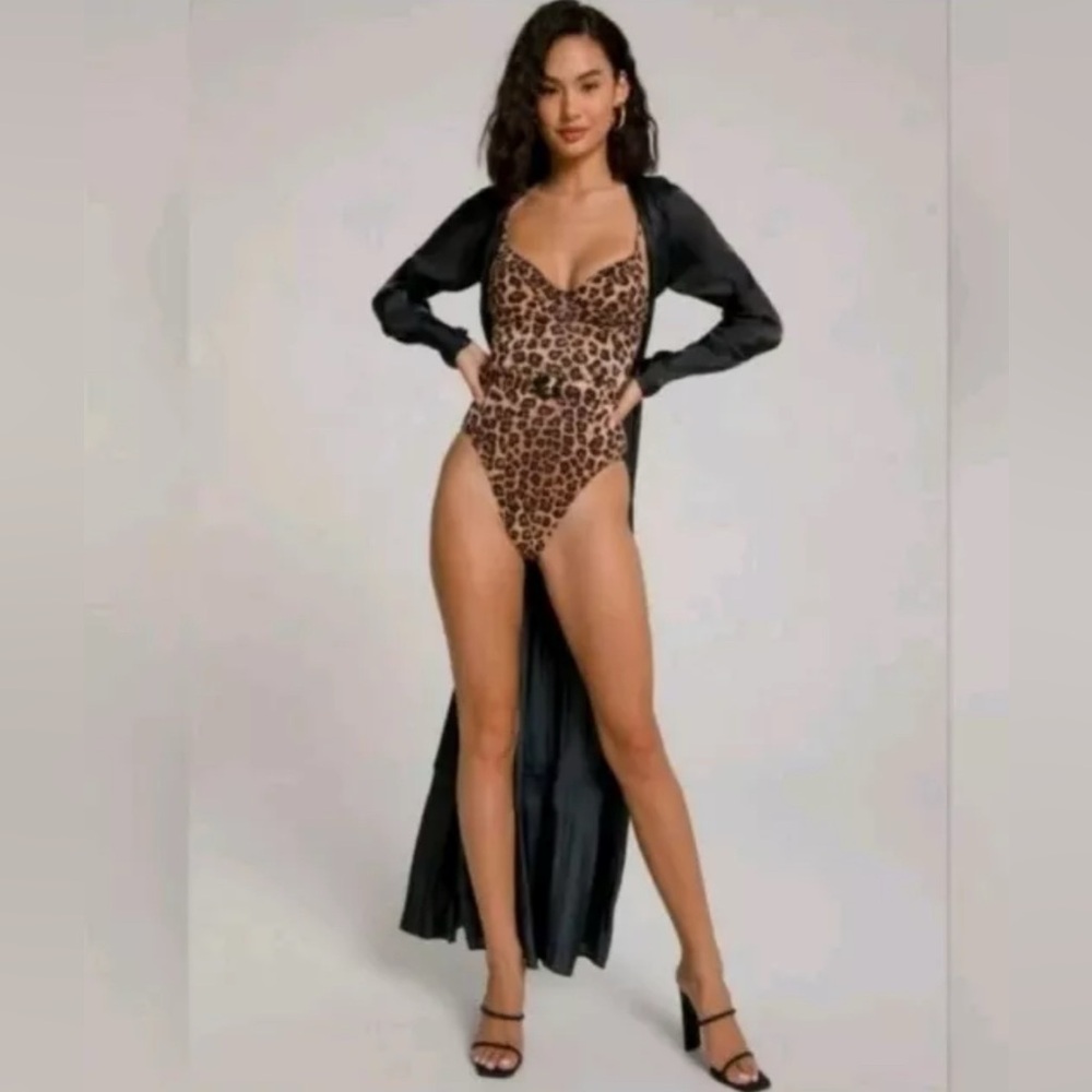 Good American Leopard Print One Piece Swimsuit